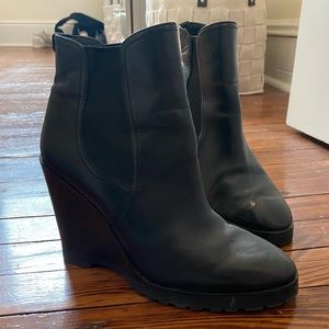 Michael kors wedge leather boots